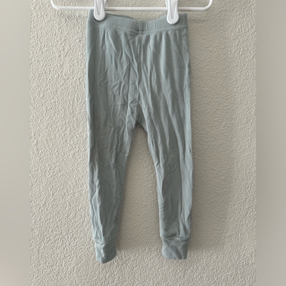Little Bipsy Ribbed Leggings in sea glass
